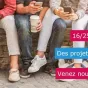 Titre Mission Locale Bourgogne Nivernaise sur fond rouge de rubrique Actualité avec logo de la Milo Bourgogne Nivernaise sur fond blanc centré en bas