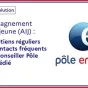 vignette France Travail sur fond bleu de rubrique économie avec le logo de France Travail centré en bas