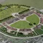 2021 - salineroyale.com - Le deuxième demi-cercle de la Saline royale d'Arc-et-Senans devrait être terminé en juin 2022