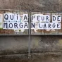 Illustration du rassemblement en soutien à la journaliste Morgan Large