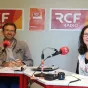 Titre Les Apartés du Secours catholique sur fond rose de rubrique Vie spirituelle avec logo du Secours catholique Caritas France centré en bas