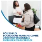 vignette France Travail sur fond bleu de rubrique économie avec le logo de France Travail centré en bas