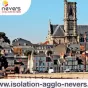Titre Nevers Agglomération sur fond orange de rubrique Culture avec logo de la communauté de communes centré en bas