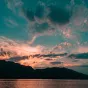 Le lac du Bourget au couché du soleil
