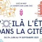 Titre de La cité du mot sur fond orange de la rubrique Culture avec le logo de la Cité du mot centré en bas sur fond blanc