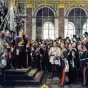 Proclamation de l'Empire allemand dans la galerie des Glaces du château de Versailles, le 18 janvier 1871 (peinture d'Anton von Werner, 1885) ©Wikimédia Commons