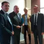 Gérard Larcher entouré des 3 sénateurs vendéens