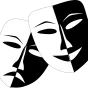 Image d'illustration représentant des masques du théâtre : drame et tragédie. 