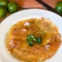 Saumon Confit au Sel, Marinade à l'Huile Vierge, Citron vert et Wasabi.