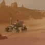 Vue d'artiste du rover Perseverance sur Mars (le lieu représenté n'est pas le cratère Jezero) - © Tim Tim (VD fr) via Wikimedia Commons