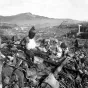 Ruines d'un temple à Nagasaki, au Japon, 6 semaines après le second bombardement atomique.