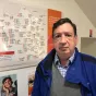 Bruno Grangé, le représentant de Nicolas Dupont-Aignan, dans les locaux d'RCF Bordeaux avant l'élection présidentielle 2022 ©Clément Guerre