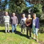 De gauche à droite : le père Jean-Pierre Debard, Christian Blay, Sonia Arnoux, Michelle Vallery et Florence Bonnefoux