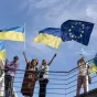 Manifestation de solidarité envers le peuple ukrainien à Limassol, Chypre, le 08/05/2022 ©Iakovos Hatzistavrou / AFP