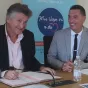 Jean-Pierre Dermit, maire de Biot et Sébastien Martin directeur de l'autonomie  au département des Alpes-Maritimes - Signature de la convention
