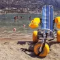 Tire-à-l'eau plage des Sablettes à Menton - Photo : RCF Nice Côte d'Azur 