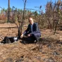 Jean-Luc Gleyze à Hostens après les incendies qui ont brulé 500 hectares de forêt en Gironde cet été 2022 ©RCFBordeaux
