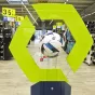 Au centre d'un magasin d'articles de sport, le ballon rond exposé à l'occasion de la Coupe du monde au Qatar, le 17/11/2022 à Briançon, Hautes-Alpes - Crédit Thibaut Durand / Hans Lucas