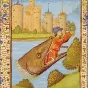 Jonas rejeté par la baleine. Enluminure de la Bible de Jean XXII. École française du XIVe siècle ©wikimediacommons