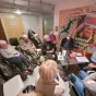 Le studio de RCF en plein coeur de l'Ehpad Bel Horizon avec des résidents, Mgr Yves Baumgarten, évêque du Puy, le docteur Jacques Labrosse, médecin coordonnateur et Michelle Michel, adjointe à la mairie du Puy-en-Velay en charge des personnes âgées 