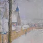 Chapelle Saint-Roch sous la neige III, de Léon Delachaux © Musée Saint-Vic. 