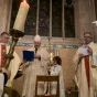 Mgr Feillet a célébré une messe anniversaire du baptême de Ste Thérèse en la basilique @FB