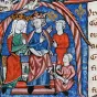 Henri II et Aliénor d'Aquitaine. Lettrine du Lancelot-Graal, vers 1301-140 ©Wikimédia commons