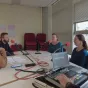 De gauche à droite : Christophe Fillère, Marina Montagnier et Brigitte Bénat dans les locaux de l'INSPE © RCF