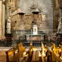 Tarn, Gaillac, église de la cité abbatiale Saint Michel, alcôve en travaux, patrimoine en réfection et rénovation. Église décrépite nécessitant une restauration, chapelle. © Jc Milhet / Hans Lucas