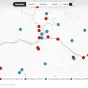 Carte des relevés de "polluants éternels" issus de l'enquête du journal Le Monde - ©Forever Pollution Project