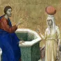 Duccio di Buoninsegna, Le Christ et la Samaritaine ©Wikimédia commons