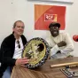 François Masson et Abou Fall dans le studio de RCF Isère