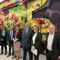 De gauche à droite : Philippe Lafrique, VP Nouvelle-Aquitaine, Valérie Bertin présidente de Creuse Grand sud, Jean-Jacques Lozach sénateur, Anne Frackowiak-Jacobs préfète de la Creuse, Philippe Nauche, élu de Brive, Valérie Simonet, pdt CD et Emmanuel Gérard, directeur de la Cité de la Tapisserie ©LucieMontibusOSullivan