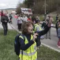 Manifestation lors de la venue d'Emmanuel Macron au château de Joux, Pontarlier, le 27/04/2023 © Antoine Mermet / Hans Lucas