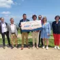 Olivier Amrane, le président du conseil départemental d'Ardèche, Marie-Agnès Petit présidente du conseil départemental de Haute-Loire et des élus © Cédric Bonnefoy