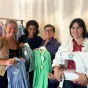 Stéphanie, Nour Motte, Brigitte et Coline, à Cidréa, à Lorient, où Nour Motte expose les vêtements de sa marque Atelier Althaga. Photo: CP