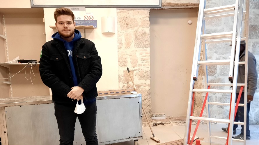 Amaury Baudoux, président de Face 06 sur le chantier du futur restaurant - Photo S. C-G. 