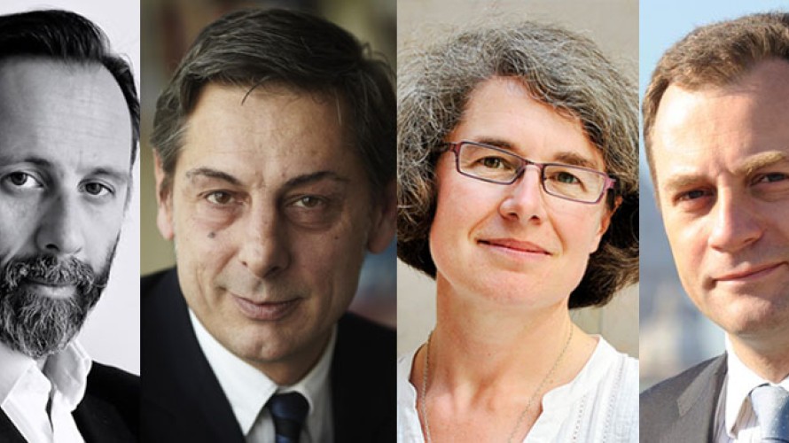 De g. à dr.:Alexis Poulin, François Ernenwein, Sr. Nathalie Becquart, Antoine-Marie Izoard