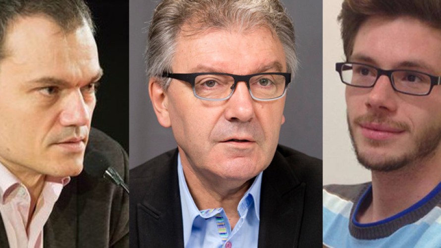 De g. à dr.:Jérôme Anciberro, Michel Urvoy, Jérôme Quéré