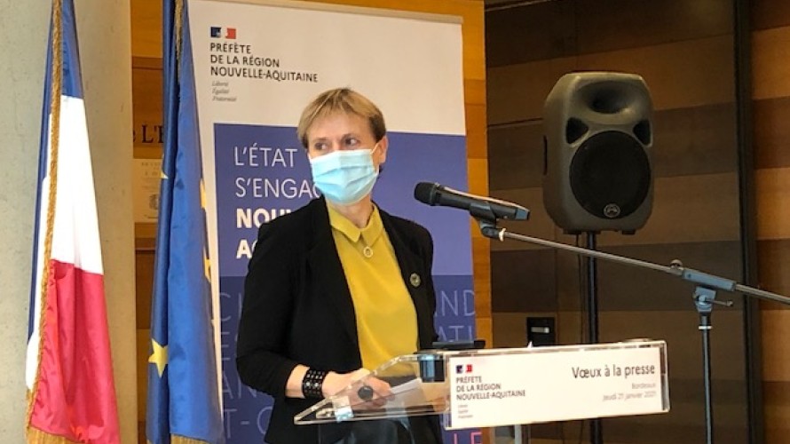 La préfète de la Gironde, Fabienne Buccio ce jeudi, à l’occasion de ses vœux à la presse, photo Clément Guerre.