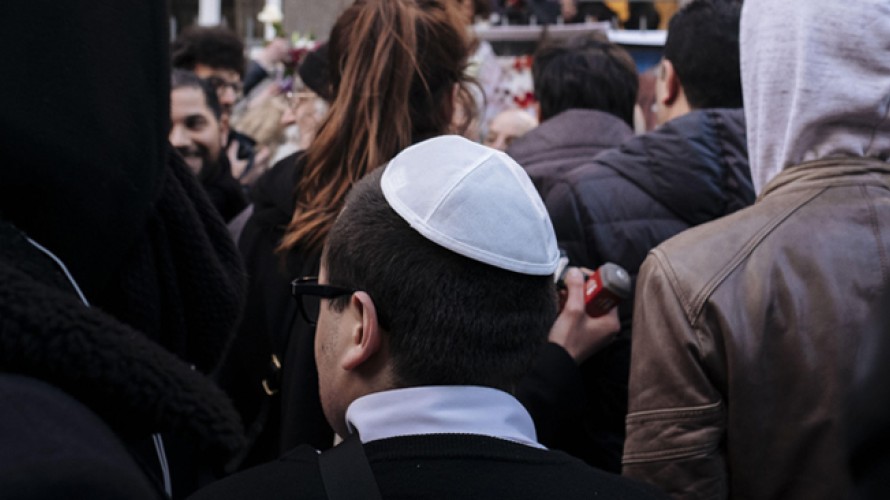 Jan SCHMIDT-WHITLEY/CIRI - Le 28.03.2018 : Marche blanche en hommage à Mireille KNOLL,  femme de 85 ans de confession juive assassinée à son domicile (Paris)
