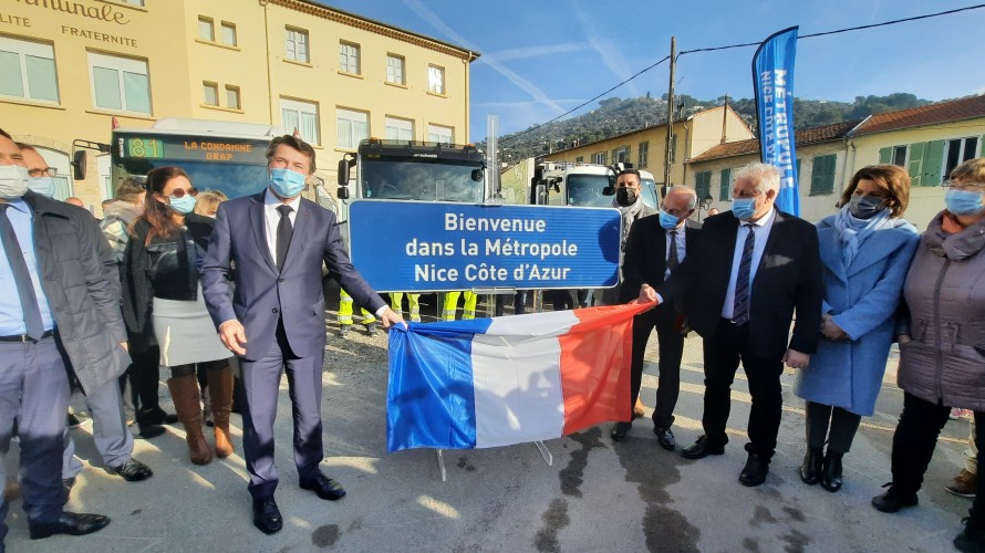 Entrée de la ville de Drap dans la métropole de Nice: un panneau installé à l'entrée de la commune. - Photo RCF