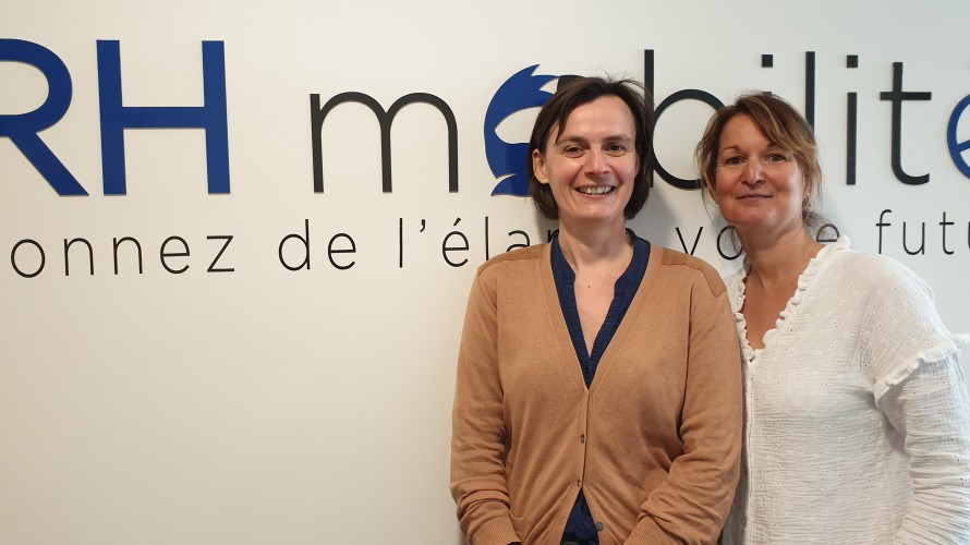 Amélie Tinet-Boussion et Alice Le Breton-Ponsar de RH Mobilité à Guipavas  @ Christophe Pluchon, RCF 2022