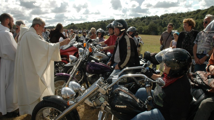 30e pèlerinage de la Madone des motards, Porcaro, Morbihan, le 15 août 2008 ©Isabelle GAUDIN/CIRIC