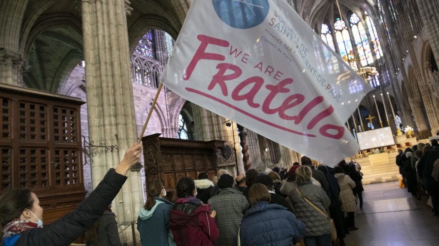 La Journée mondiale des pauvres célébrée dans la basilique Saint-Denis, le 14/11/2021 ©Corinne Simon / Hans Lucas