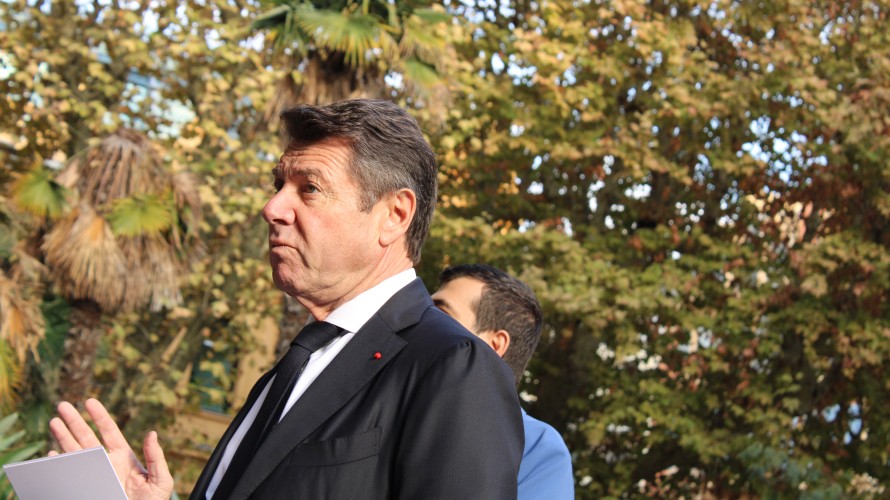 Christian Estrosi, le maire de Nice, dans le parc Wilson le 14 novembre 2022 - RCF