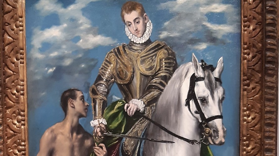 st Martin et le mendiant - Le Greco -1597 expo Louvre (Photo R. Lentsch)