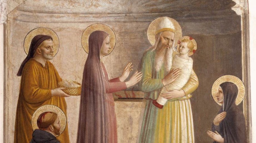 La Présentation de Jésus au Temple, fresque de Fra Angelico, entre 1440 et 1442. © Wikipedia.