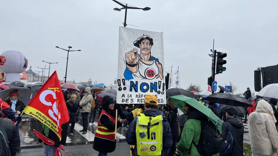 Manifestation en marge de la réforme des retraites du 7 mars. 
