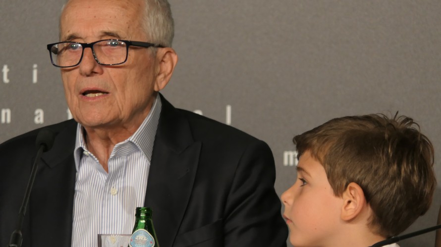 Marco Bellocchio et le petit Enea Sala (Photo Pierre Germay)